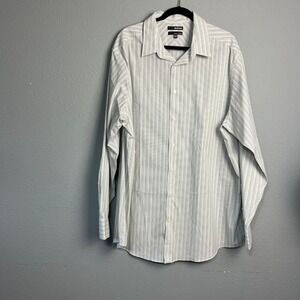 MURANO 2XT Striped Dress Shirt Ultimate Modern‎ Comfort Long Sleeve Button Down